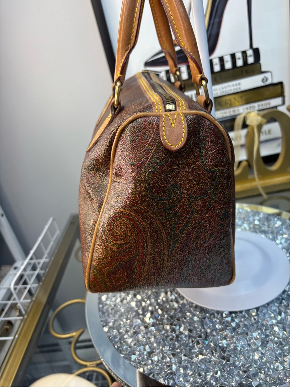 Etro vintage Paisley Boston bag EUC - Picture 6 of 13